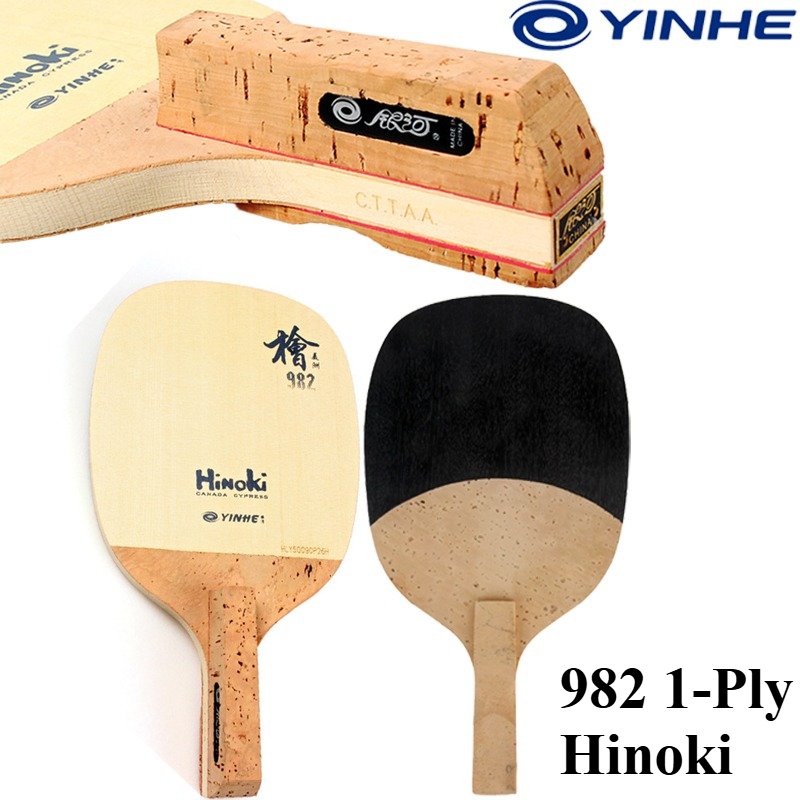 Table Tennis Bat - YINHE 982 1-Ply Solid Hinoki Table