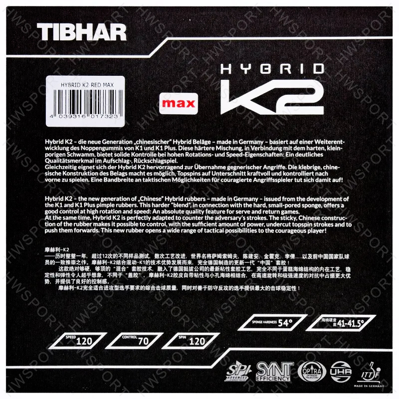 TIBHAR HYBRID K2 Table Tennis  - Table Tennis Hybrid Rubbers review and price